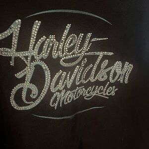 Harley-Davidson Black Long Sleeve Tee with Silver Accents